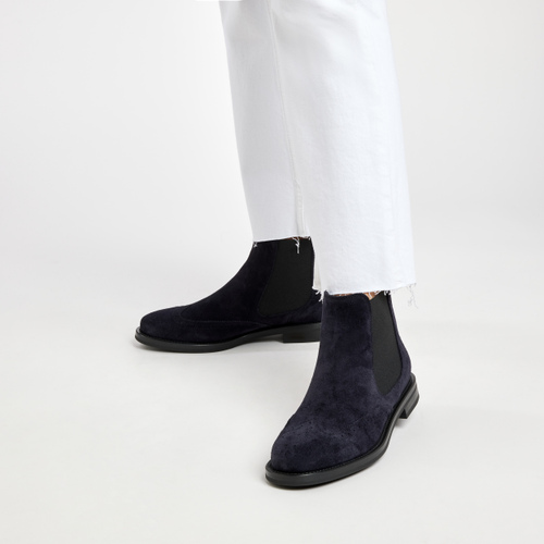 Shaded-finish suede Chelsea boots with wing-tip design - Frau Shoes | Official Online Shop