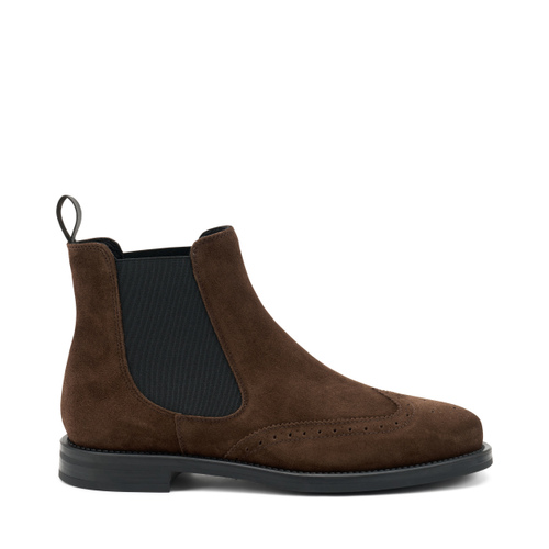 Shaded-finish suede Chelsea boots with wing-tip design - Frau Shoes | Official Online Shop