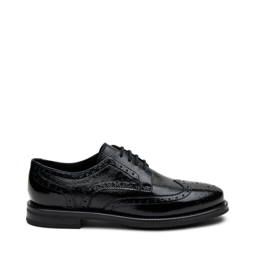 Patent leather Derby shoes with wing-tip detail - Frau Shoes | Official Online Shop