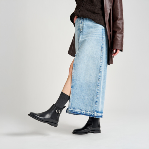 Leather Chelsea boots with decorative buckle - Frau Shoes | Official Online Shop