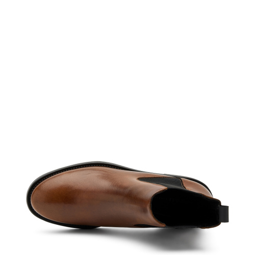Plain leather Chelsea boots with shaded finish - Frau Shoes | Official Online Shop