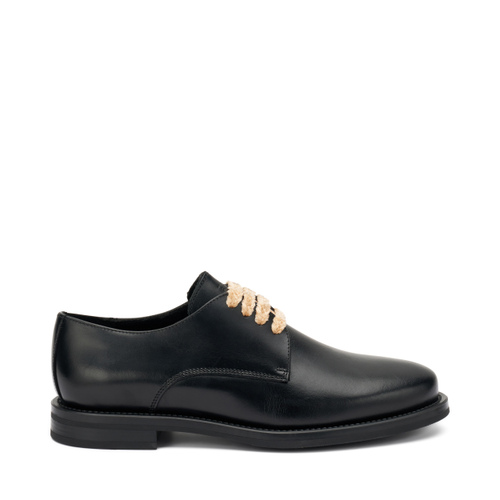 Leather lace-ups with chenille laces - Frau Shoes | Official Online Shop