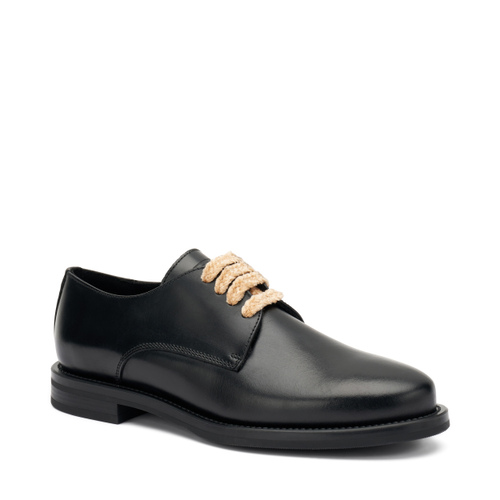 Leather lace-ups with chenille laces - Frau Shoes | Official Online Shop