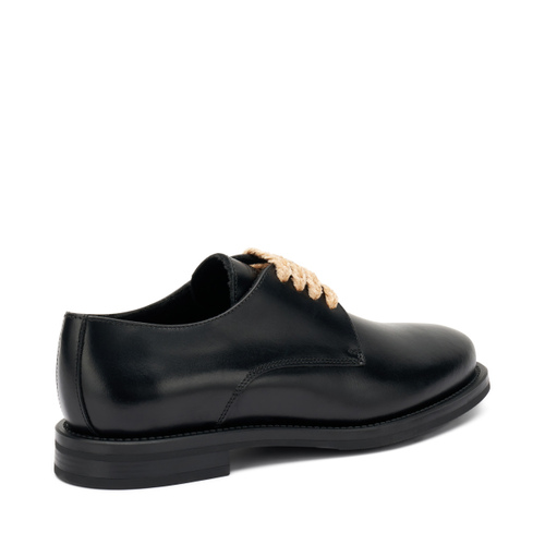 Leather lace-ups with chenille laces - Frau Shoes | Official Online Shop
