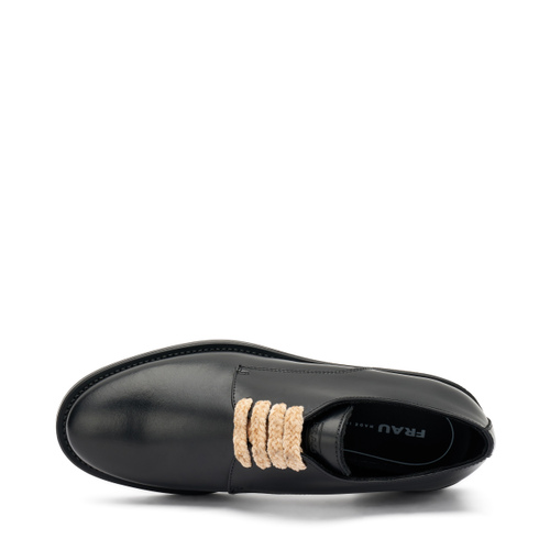 Leather lace-ups with chenille laces - Frau Shoes | Official Online Shop