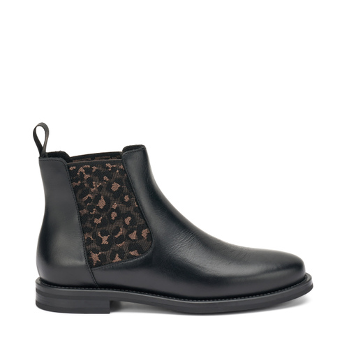 Leather Chelsea boots with textured elastic - Frau Shoes | Official Online Shop