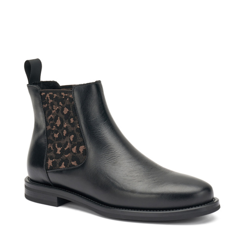 Leather Chelsea boots with textured elastic - Frau Shoes | Official Online Shop