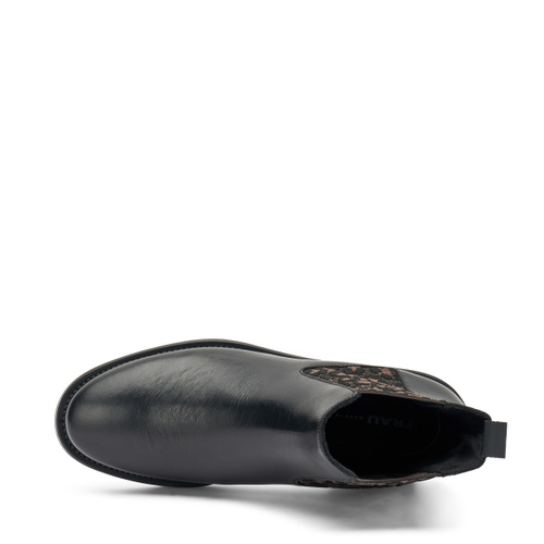 Leather Chelsea boots with textured elastic - Frau Shoes | Official Online Shop