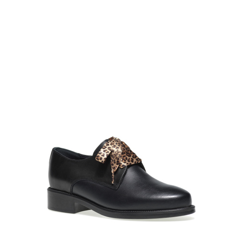 Leather Derby shoes with animal-print laces - Frau Shoes | Official Online Shop