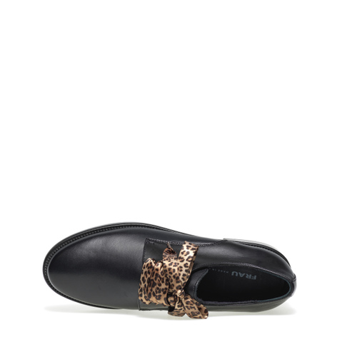 Leather Derby shoes with animal-print laces - Frau Shoes | Official Online Shop