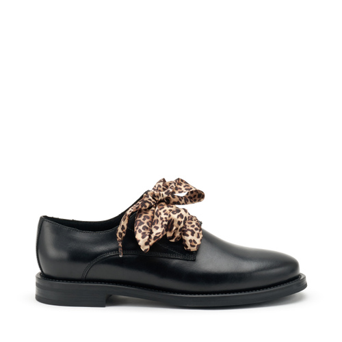 Leather lace-up shoes with animal-print laces - Frau Shoes | Official Online Shop