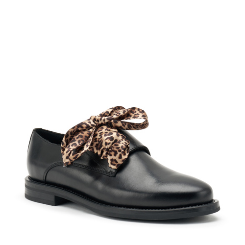 Leather lace-up shoes with animal-print laces - Frau Shoes | Official Online Shop