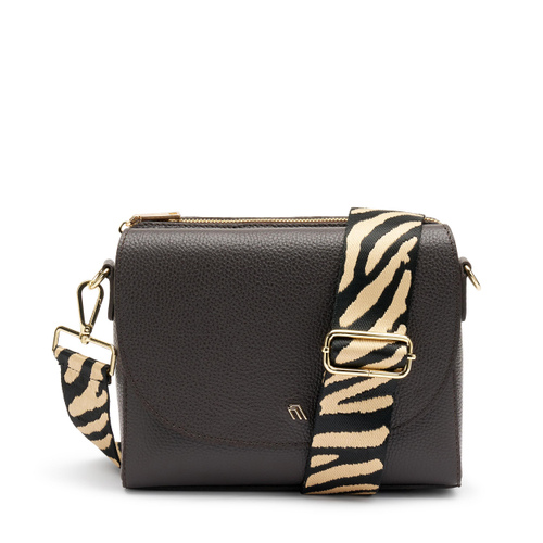 Leather flap bag with animal-print strap - Frau Shoes | Official Online Shop