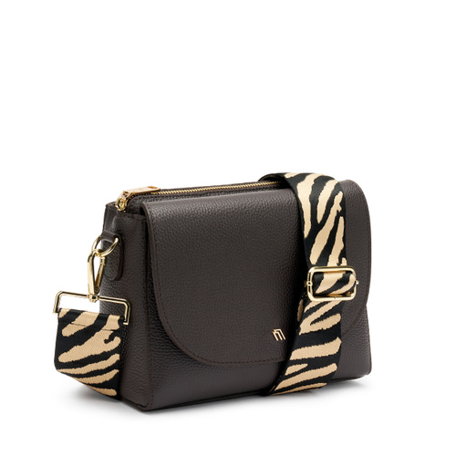Leather flap bag with animal-print strap - Frau Shoes | Official Online Shop