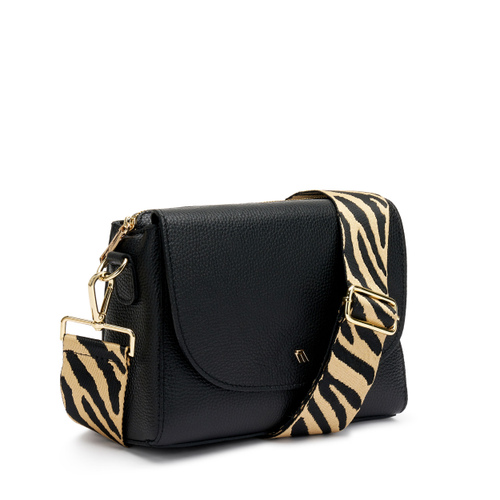 Leather flap bag with animal-print strap - Frau Shoes | Official Online Shop