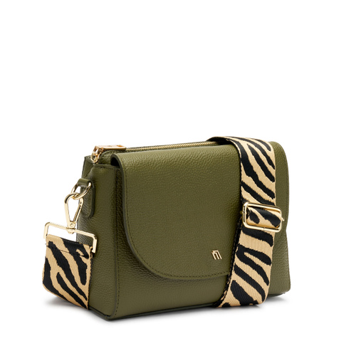 Borsa in pelle con patta e tracolla animalier - Frau Shoes | Official Online Shop