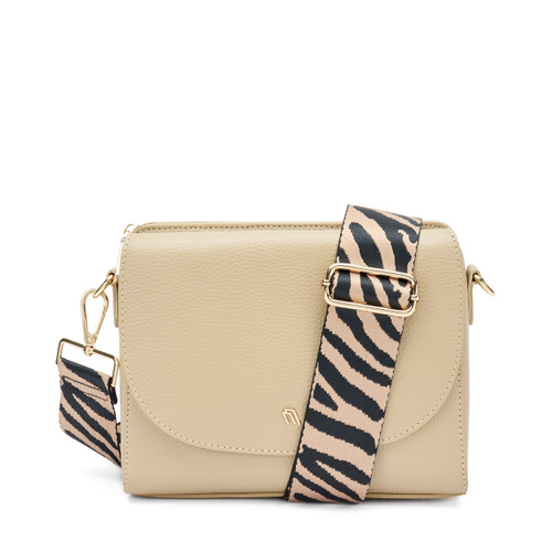 Leather flap bag with animal-print strap - Frau Shoes | Official Online Shop