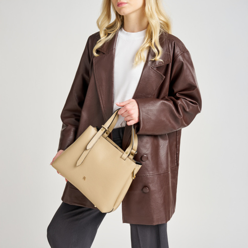 Medium tumbled leather handbag. - Frau Shoes | Official Online Shop