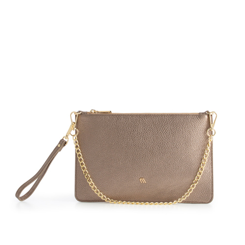 Foiled leather clutch with chain - Frau Shoes | Official Online Shop