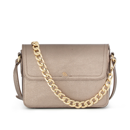 Foiled leather crossbody bag with chain - Frau Shoes | Official Online Shop