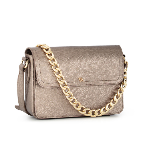 Foiled leather crossbody bag with chain - Frau Shoes | Official Online Shop
