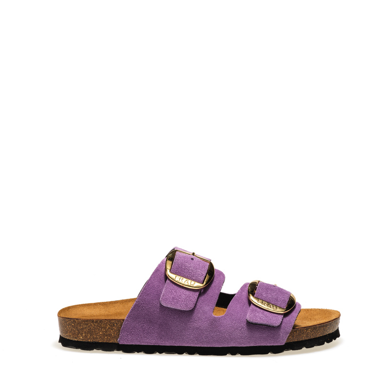 Sandalette mit doppeltem Riemen aus Veloursleder | Frau Shoes | Official Online Shop