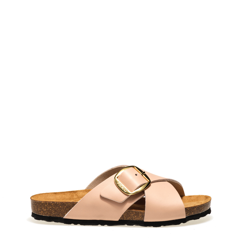 Leather crossover-strap sliders - Sandals | Frau Shoes | Official Online Shop