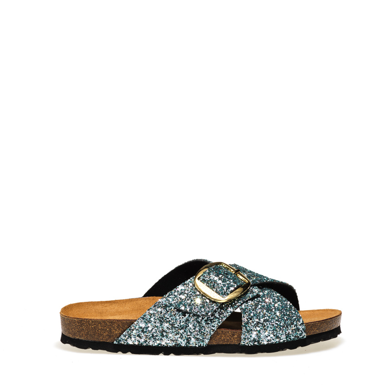 Glittery crossover-strap sliders - Summer Must-Haves | Frau Shoes | Official Online Shop