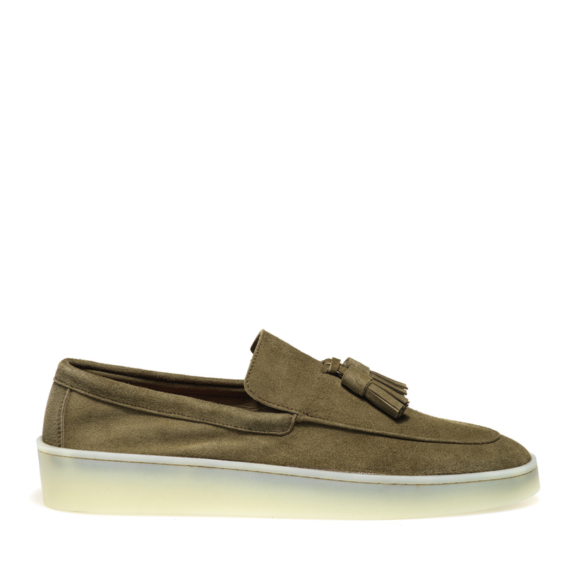 Suede slip-ons with tassels - End of Season % | Man's Shoes | Frau Shoes | Official Online Shop
