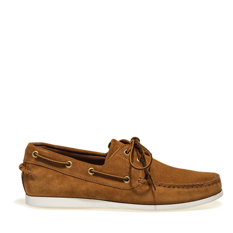 Suede boat shoes with lacing - Boat shoes | Frau Shoes | Official Online Shop