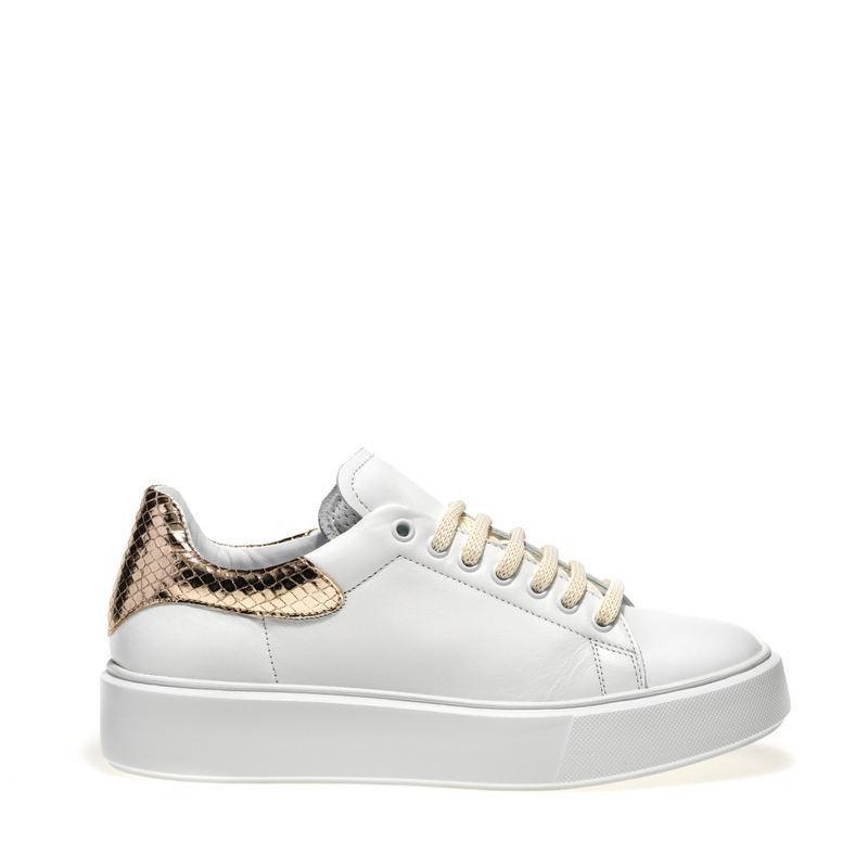 Leather sneakers with foiled insert - Sneakers | Frau Shoes | Official Online Shop