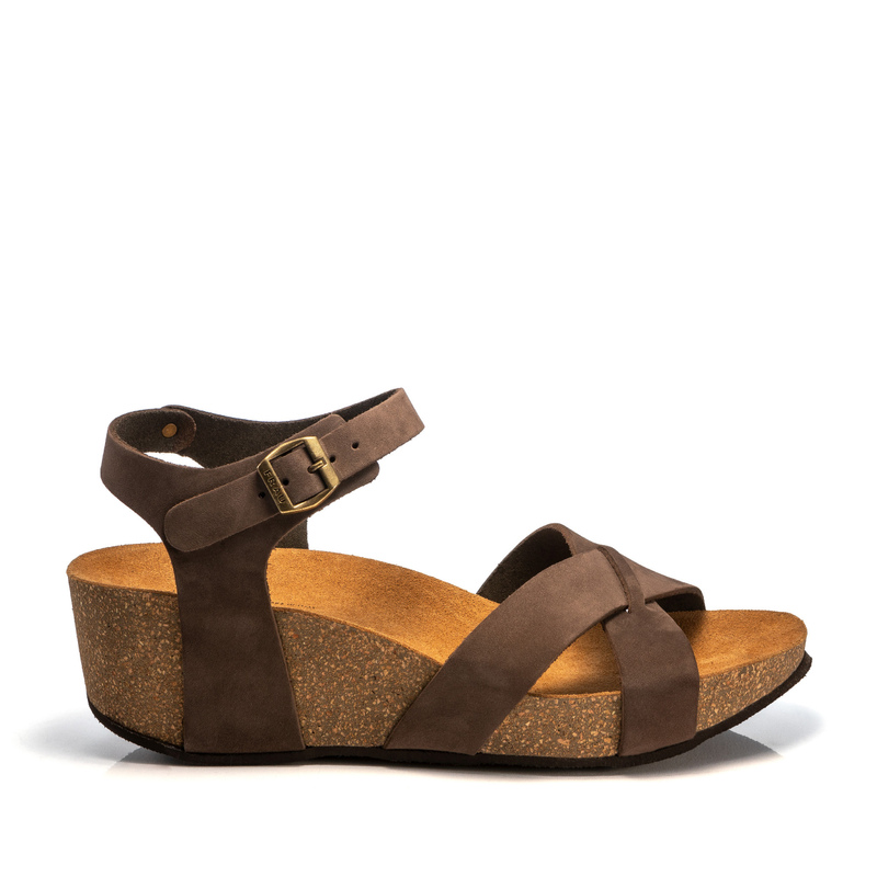 Sandale mit überkreuzten Riemen und Keilabsatz | Frau Shoes | Official Online Shop