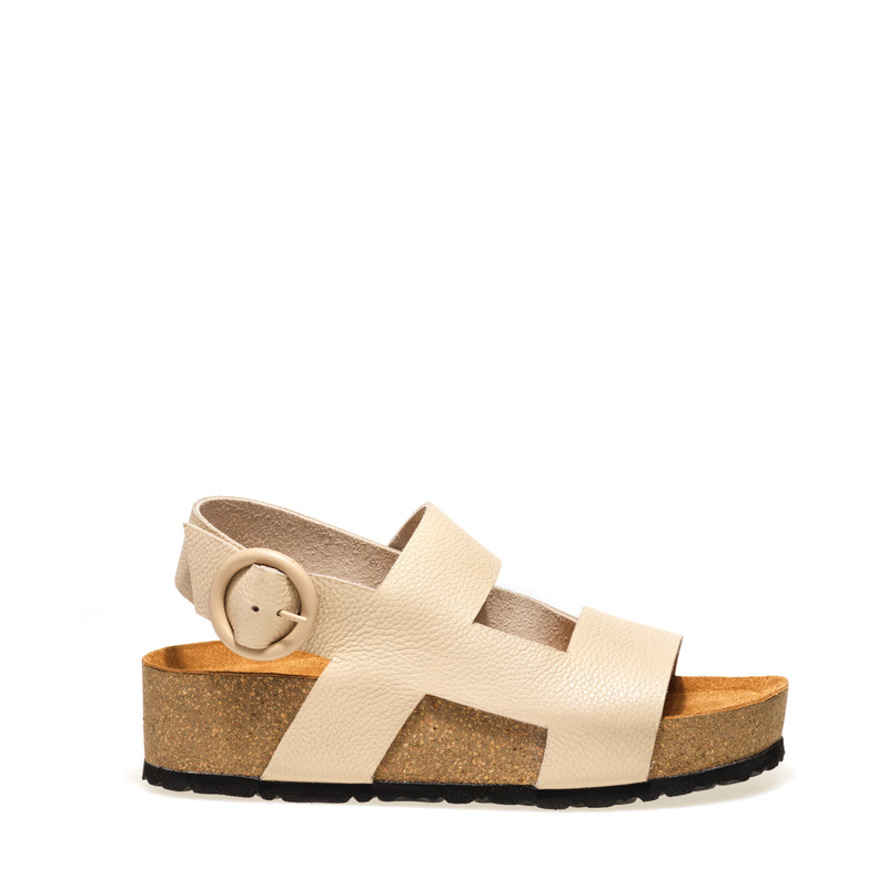 Sandale aus Leder mit Plateausohle aus Kork | Frau Shoes | Official Online Shop