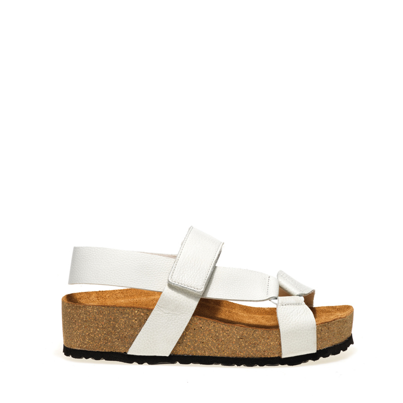 Sandale aus Leder mit Klettverschluss | Frau Shoes | Official Online Shop