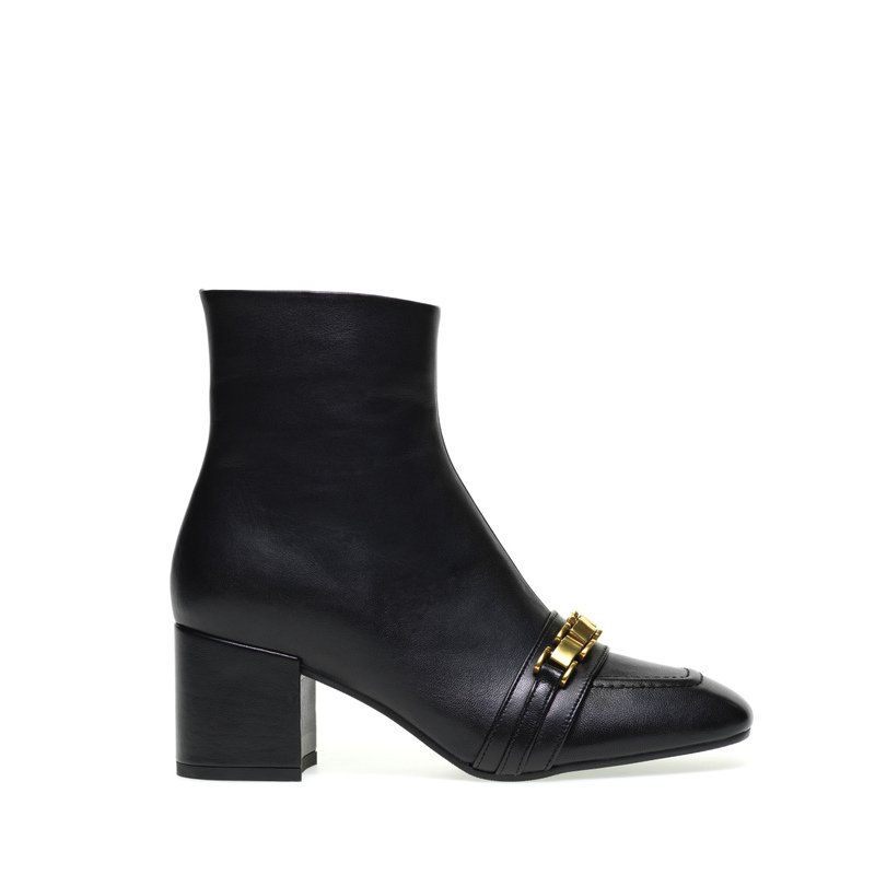 Square-toe ankle boots with flat chain detail - carosello 3 | Frau Shoes | Official Online Shop