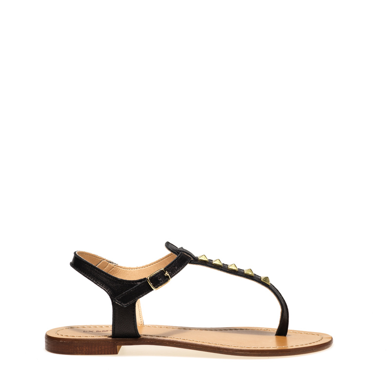 Zehenstegsandale aus Leder mit Nieten - Sandalen | Frau Shoes | Official Online Shop