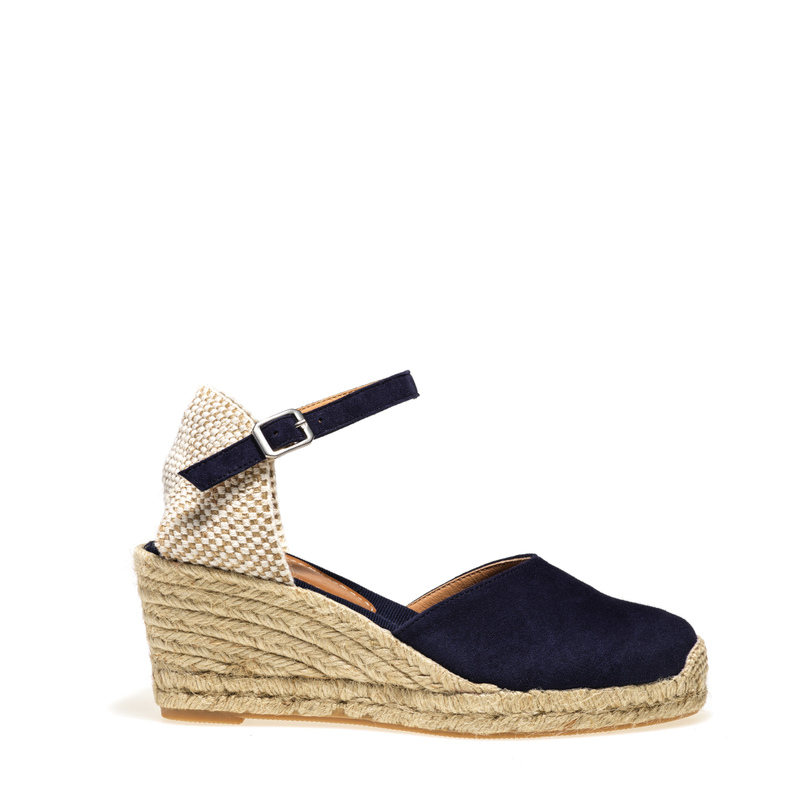 Sandale mit Keilabsatz in Seil-Optik aus Veloursleder | Frau Shoes | Official Online Shop