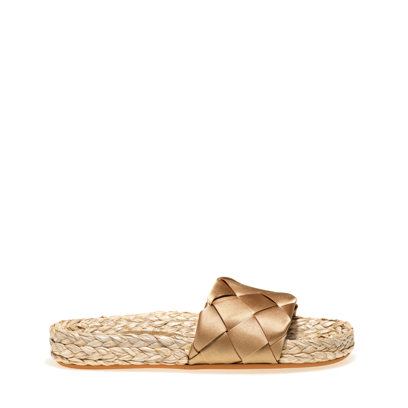 Satin sliders with raffia sole - carosello 3 | Frau Shoes | Official Online Shop
