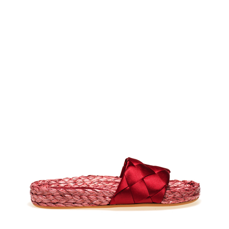 Satin sliders with raffia sole | Frau Shoes | Official Online Shop