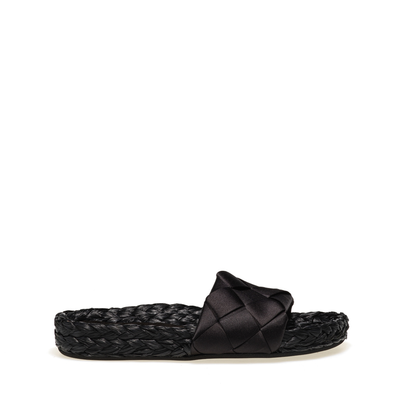 Satin sliders with raffia sole - carosello 3 | Frau Shoes | Official Online Shop