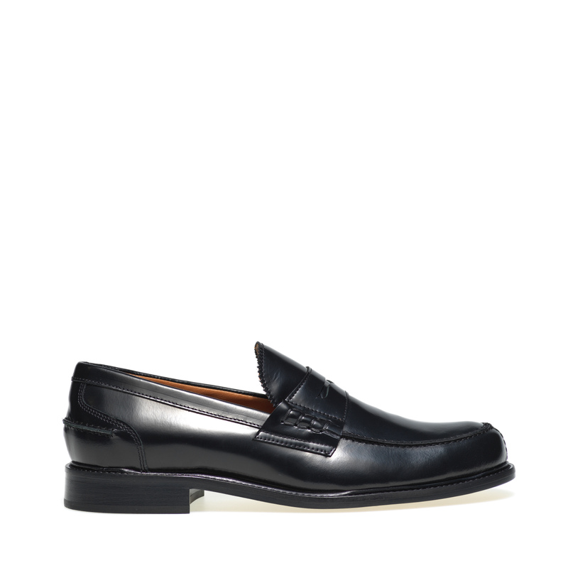 Semi-glossy leather loafers with leather sole | Frau Shoes | Official Online Shop