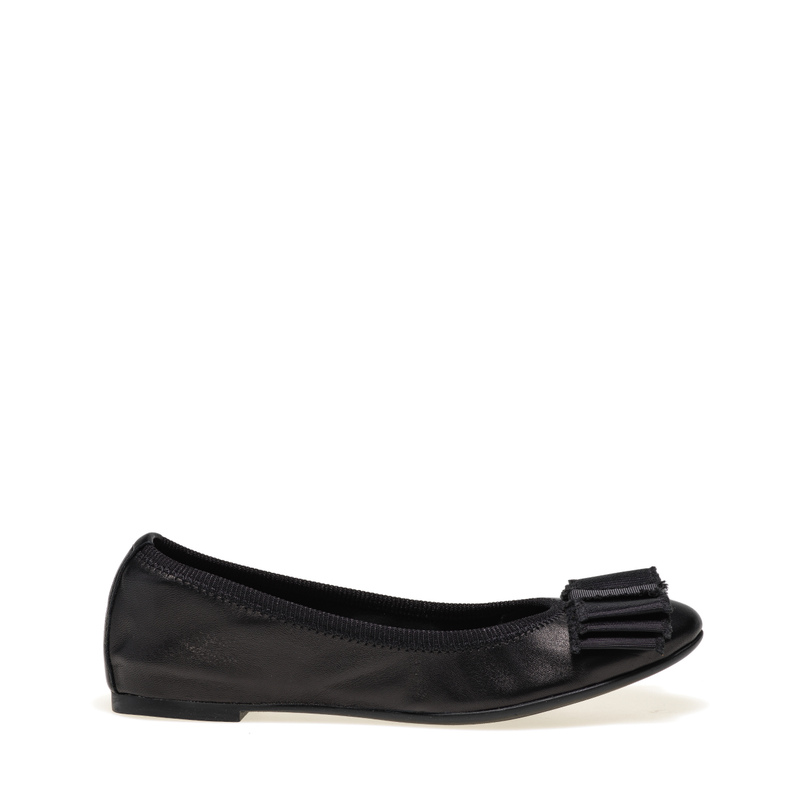 Leather ballet flats with maxi-bow | Frau Shoes | Official Online Shop