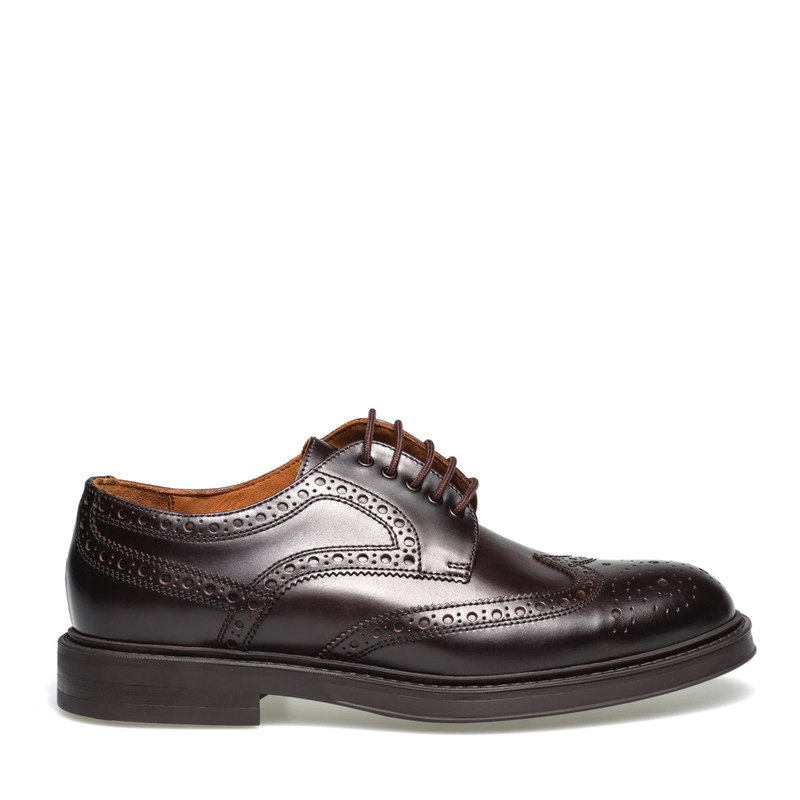 Leather Derby shoes with wing-tip detail | Frau Shoes | Official Online Shop