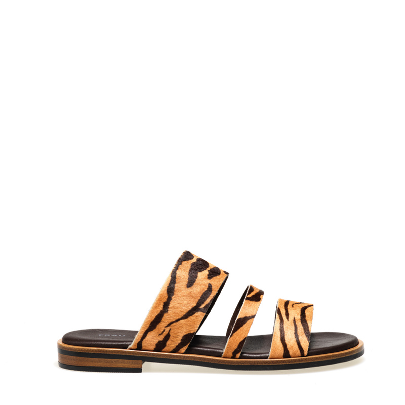 Animal-print triple-strap sliders - Sandals | Frau Shoes | Official Online Shop