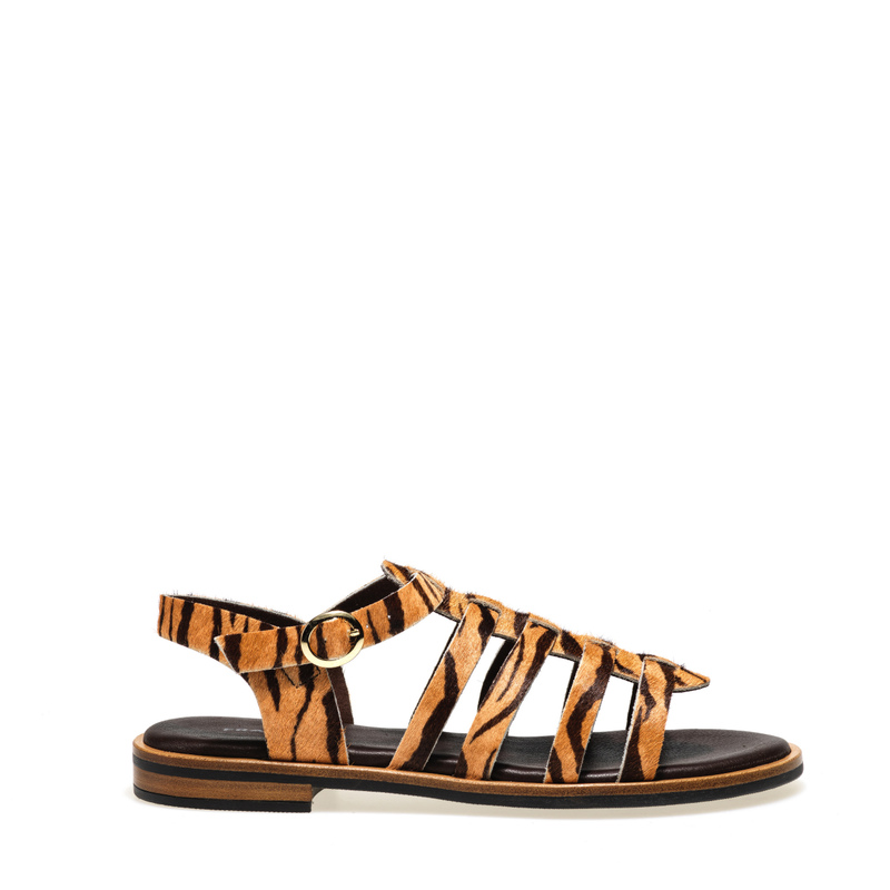 Sandale mit Riemen mit Animal-Print | Frau Shoes | Official Online Shop
