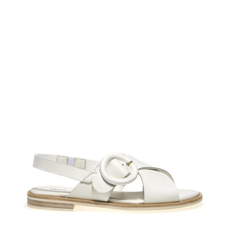 Leather crossover sandals with buckle | Frau Shoes | Official Online Shop