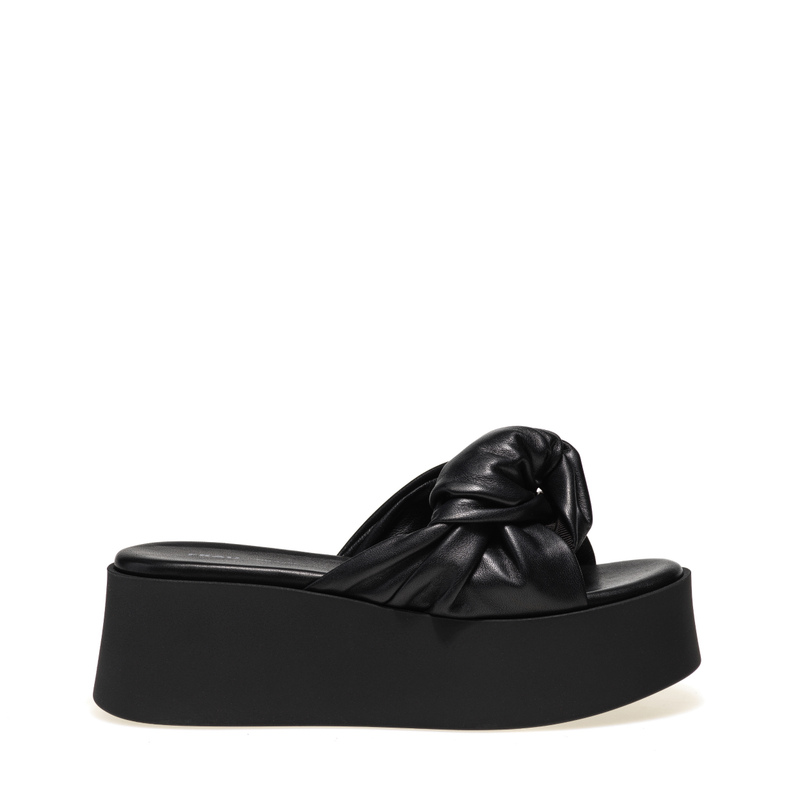 Chunky strappy sliders with leather knot detail | Frau Shoes | Official Online Shop