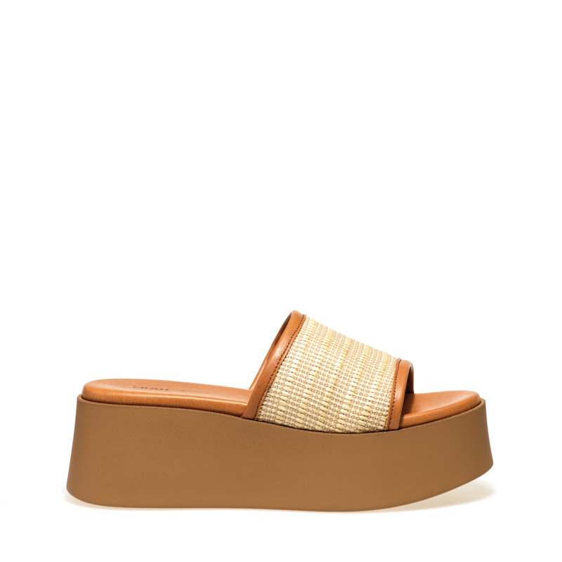 Ciabatta a fascia in rafia con zeppa | Frau Shoes | Official Online Shop