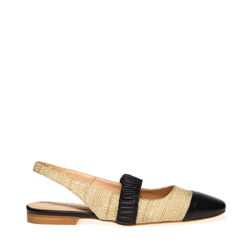 Raffia slingbacks with leather details - End of Season % | Woman's Shoes | Frau Shoes | Official Online Shop