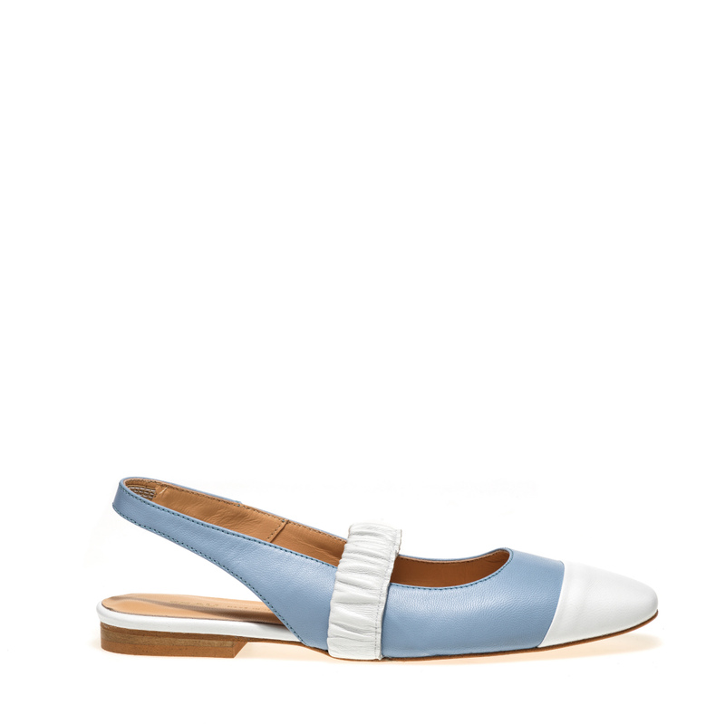 Two-tone leather slingbacks with square toe - Pastel & Pop colors | Frau Shoes | Official Online Shop